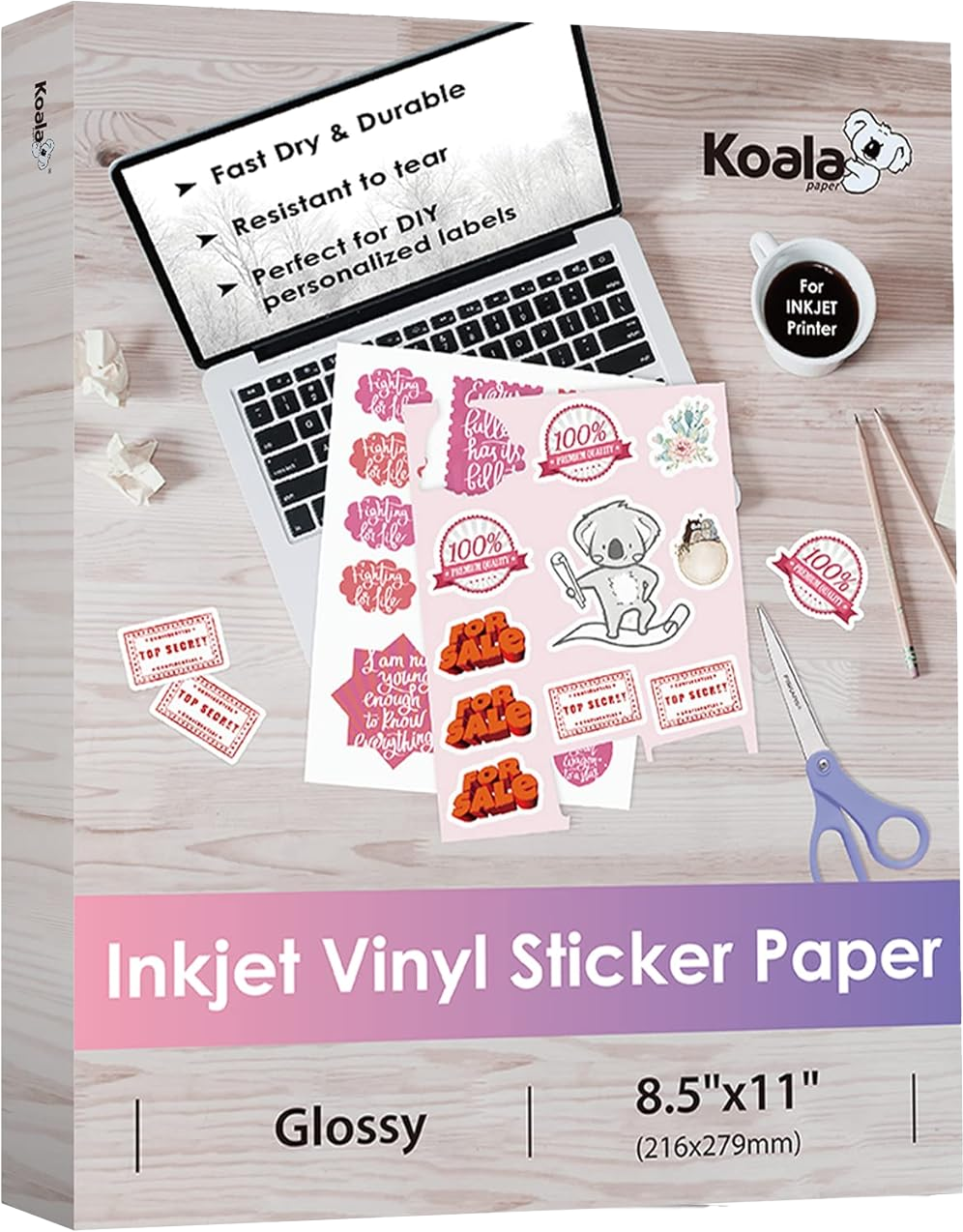 Koala Printable Vinyl Sticker Paper